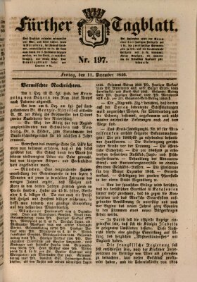 Fürther Tagblatt Freitag 11. Dezember 1846