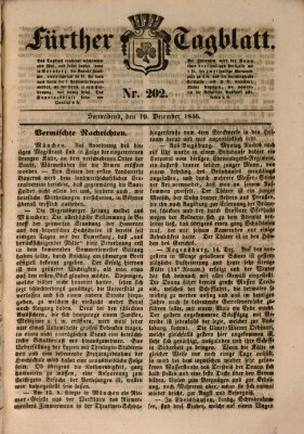 Fürther Tagblatt Samstag 19. Dezember 1846