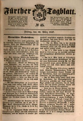 Fürther Tagblatt Freitag 19. März 1847