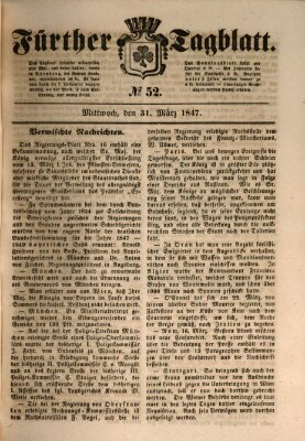 Fürther Tagblatt Mittwoch 31. März 1847