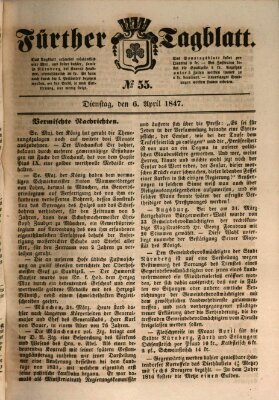 Fürther Tagblatt Dienstag 6. April 1847