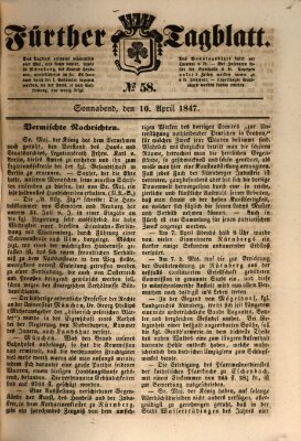 Fürther Tagblatt Samstag 10. April 1847