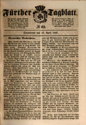 Fürther Tagblatt Samstag 17. April 1847