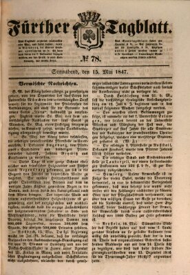 Fürther Tagblatt Samstag 15. Mai 1847