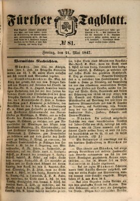 Fürther Tagblatt Freitag 21. Mai 1847