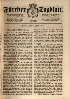 Fürther Tagblatt Freitag 4. Juni 1847