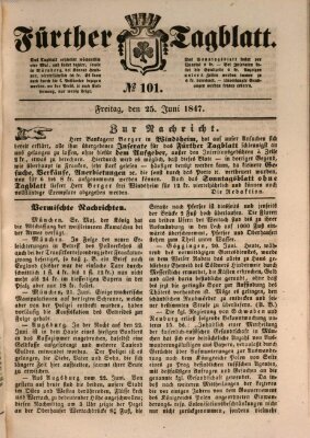 Fürther Tagblatt Freitag 25. Juni 1847