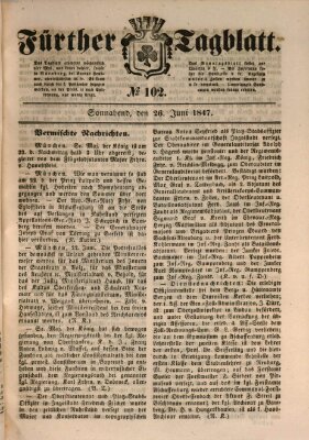 Fürther Tagblatt Samstag 26. Juni 1847