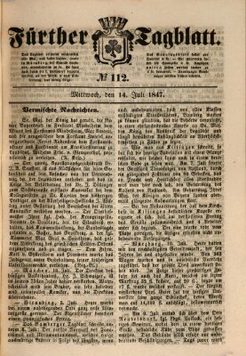 Fürther Tagblatt Mittwoch 14. Juli 1847