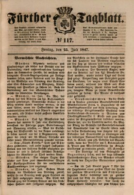 Fürther Tagblatt Freitag 23. Juli 1847