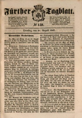 Fürther Tagblatt Dienstag 31. August 1847