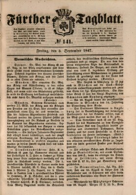 Fürther Tagblatt Freitag 3. September 1847