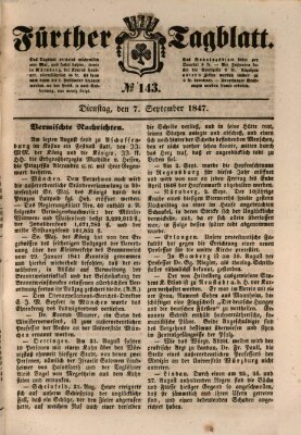 Fürther Tagblatt Dienstag 7. September 1847