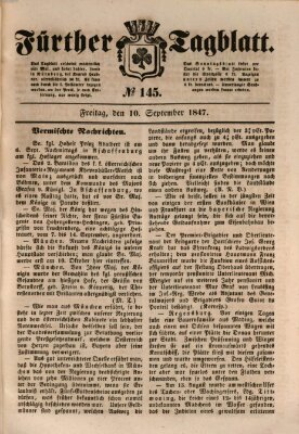 Fürther Tagblatt Freitag 10. September 1847