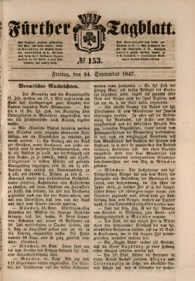 Fürther Tagblatt Freitag 24. September 1847