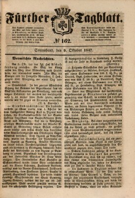 Fürther Tagblatt Samstag 9. Oktober 1847