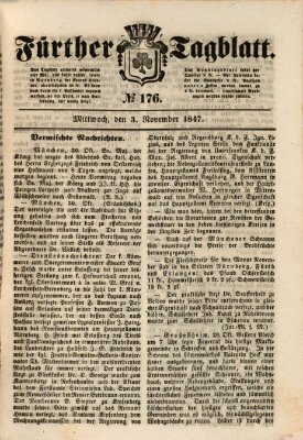 Fürther Tagblatt Mittwoch 3. November 1847