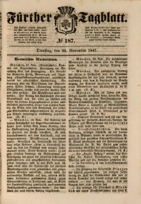 Fürther Tagblatt Dienstag 23. November 1847