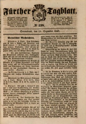 Fürther Tagblatt Samstag 11. Dezember 1847