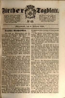 Fürther Tagblatt Mittwoch 9. Februar 1848