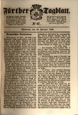 Fürther Tagblatt Mittwoch 16. Februar 1848