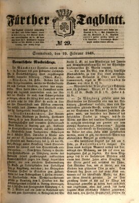 Fürther Tagblatt Samstag 19. Februar 1848