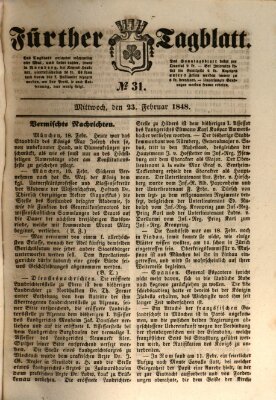 Fürther Tagblatt Mittwoch 23. Februar 1848