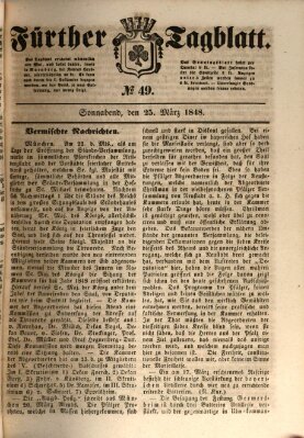 Fürther Tagblatt Samstag 25. März 1848