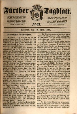 Fürther Tagblatt Mittwoch 19. April 1848