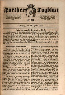 Fürther Tagblatt Dienstag 20. Juni 1848