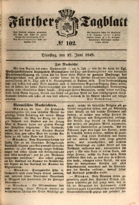 Fürther Tagblatt Dienstag 27. Juni 1848