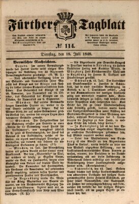 Fürther Tagblatt Dienstag 18. Juli 1848