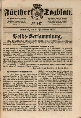 Fürther Tagblatt Mittwoch 13. September 1848