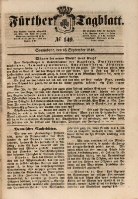 Fürther Tagblatt Samstag 16. September 1848