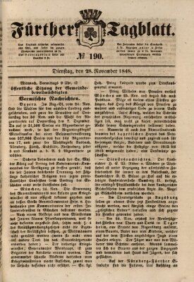 Fürther Tagblatt Dienstag 28. November 1848