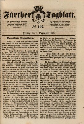 Fürther Tagblatt Freitag 1. Dezember 1848