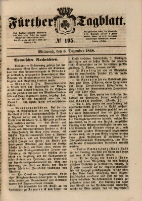 Fürther Tagblatt Mittwoch 6. Dezember 1848