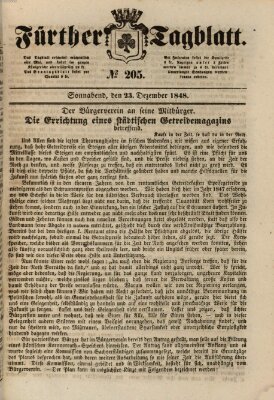 Fürther Tagblatt Samstag 23. Dezember 1848