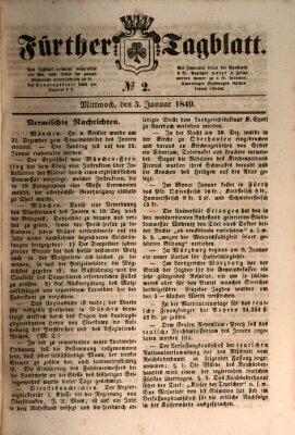 Fürther Tagblatt Mittwoch 3. Januar 1849