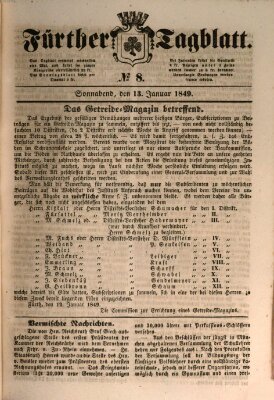 Fürther Tagblatt Samstag 13. Januar 1849