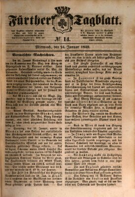 Fürther Tagblatt Mittwoch 24. Januar 1849