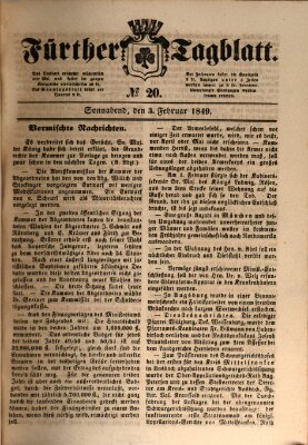 Fürther Tagblatt Samstag 3. Februar 1849