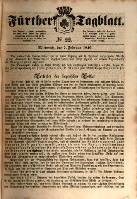 Fürther Tagblatt Mittwoch 7. Februar 1849