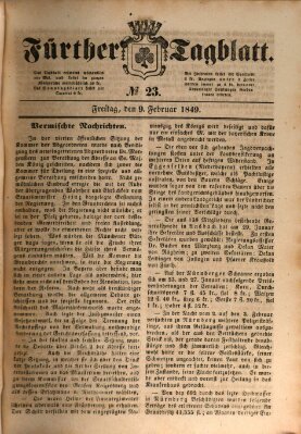 Fürther Tagblatt Freitag 9. Februar 1849