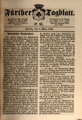 Fürther Tagblatt Freitag 2. März 1849