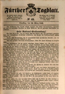 Fürther Tagblatt Dienstag 20. März 1849