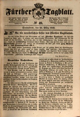 Fürther Tagblatt Samstag 24. März 1849