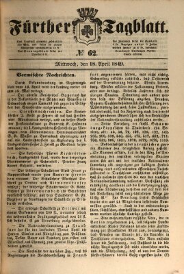 Fürther Tagblatt Mittwoch 18. April 1849