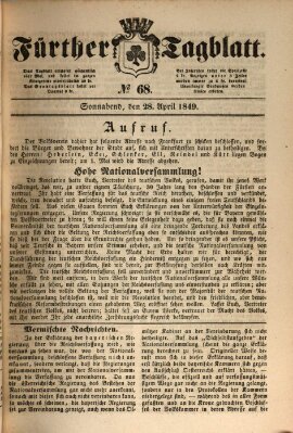 Fürther Tagblatt Samstag 28. April 1849