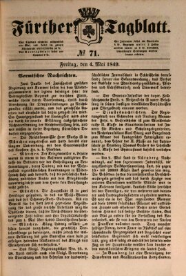 Fürther Tagblatt Freitag 4. Mai 1849